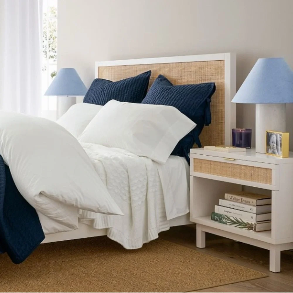 Pottery Barn Euro set of 2 sham navy cushion pillow cover linen mix XL